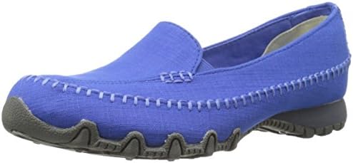Skechers Cali Women's Bikers Cross Walk Slip-On Loafer, Blue, 8.5 M US