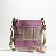 NEW AUTHENTIC COACH ALI PATCHWORK MESSENGER SWING PACK 42683 (Pink, Lilac)