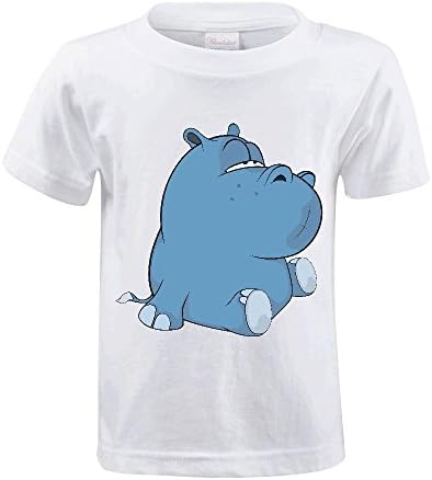 Little Hippopotamus Kids Cotton T Shirt White