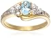 9ct Yellow Gold AMR318453 Ladies Blue Topaz & Cubic Zirconia Cluster Ring
