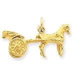 3d horse and buggy charm