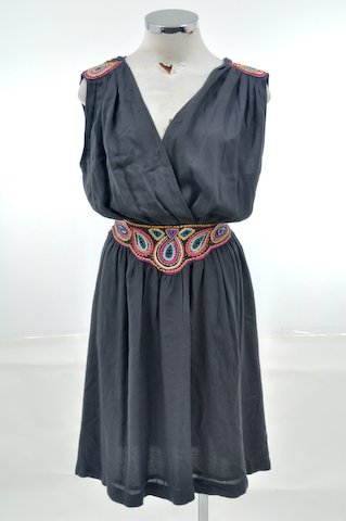 French Connection Grey and Multi Beaded Dress