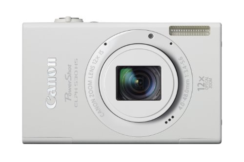 Canon PowerShot ELPH 530 HS 10.1 MP Wi-Fi Enabled CMOS Digital Camera with 12x Optical Image Stabilized Zoom 28mm Wide-Angle Lens with 1080p Full HD Video and 3.2-Inch Touch Panel LCD (White)