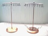 2pc Copper Metal Rotating Necklace Stand Organizer Holder Jewelry Tree Display