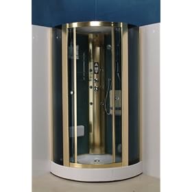 Steam Room Shower Enclosure with Hand-held Shower, Ceiling Rainfall Shower Head & Lamp, Controller for Steam/radio/fan Etc, 6 Body Sprays, Foot Massage, Defogger and Much More, New #8801