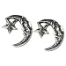 Stud Earrings Sterling Silver - Moon & Star