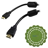 GTMax 3FT Gold-Plated Mini HDMI Cable + Cup Pad for Canon , FujiFilm , JVC , Nikon , Panasonic , Samsung , Sony Camera/ Camcroder ; Archos 101 G9 , 70 Internet , 9 PC Tablet ; Viewsonic ViewPad 10 / 10pro ; Lenovo ThinkPad ; Microsoft XBOX 360