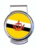 Brunei Bruneiana Flag Silver Pewter Money Clip Holder