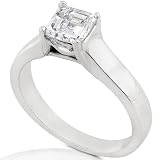 One of a Kind 4/5 ctw Asscher Cut Solitaire Diamond Engagement Ring (J/VS1) 14k White Gold
