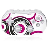 Design Skins for Nintendo Wii Classic Controller - Pink Circles Design Folie