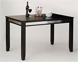 Manhattan Dining Table (Black and Stainless Steel) (30H x 48W x 30D)