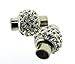 Beads Direct USA Kumihimo/Leather End Cap Magnetic Clasp (3 Sets) with Crystal Pave Beads - 6mm-Hole