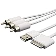 Composite AV Video/USB Cable for Apple iPod, iPhone, iPad (6 feet)