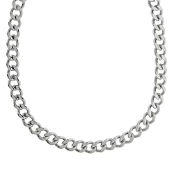 Men's Stainless Steel Curb Chain Necklace, 22''