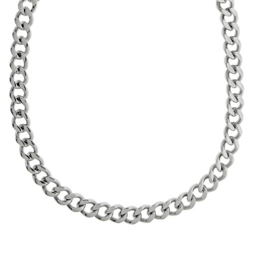 Men's Stainless Steel Curb Chain Necklace, 22''