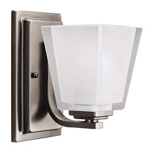 Angled Metro Kool Pewter 8 High Wide Bath Light Fixture by 