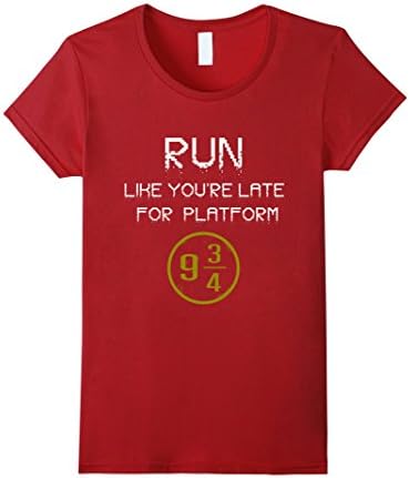 Women's Run Like Platform 9 3/4 Tee Harry Short Sleeve T-shirt Large Cranberry