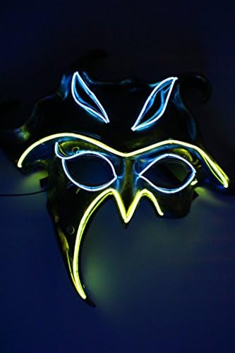 LED Mask Nature Spirit, El Wire Mask,Glow Light up Halloween Party Mask