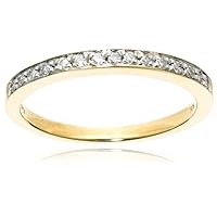 10k White Gold Round Diamond Band (1/6 cttw, J-K Color, I2-I3 Clarity), Size 7
