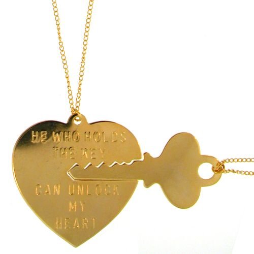 Key To My Heart Necklace Set In Gold