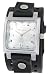 Nemesis #B5156S Men's Square Silver Dial Wide Leather Cuff Band Watch