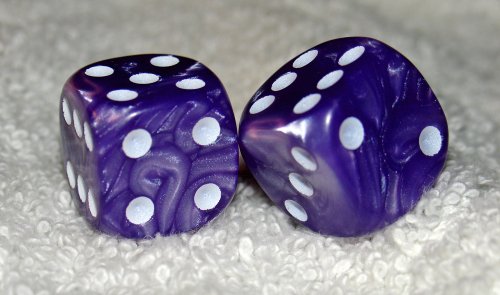 Dark Purple Swirled Dice Pair