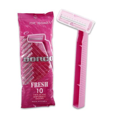 3pk Dorco 10pc Pink Plastic Twin Blade Razors For Women