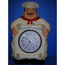 FAT BISTRO CHEF 3-Dimensional Wall Clock Italian *NEW!*