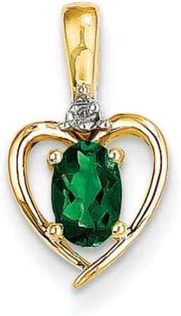 14k Gold Diamond & Genuine Emerald pendant, Adorable Pendants for Necklace, Women Jewelry