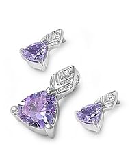 Sterling Silver Sets With Cubic Zirconia