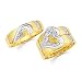 1/4ct Diamond 14k Gold Heart Engagement Wedding Trio His and Hers 3 Ring Set (G-H, SI2)