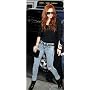 Jet Jeans by John Eshaya - Skinny Acid Wash with Ripped Knee - Fall Trends