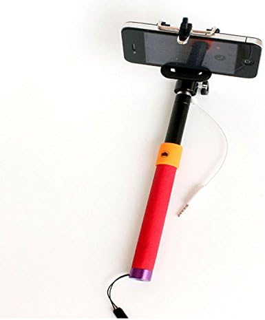 Icanany® Monopod Selfie Stick Z07-5 Plus Cable Take Pole for Mobile Phone (red)