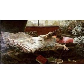 An Idle Afternoon by Julius Leblanc Stewart. Size 16.00 X 8.50