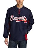 MLB Men's Atlanta Braves Long Sleeve Lightweight 1/4 Zip Gamer Jacket (Pro Navy/Pro Scarlet, Large)