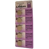 Maxell Lithium Battery CR2040 Pack of 5 Batteries