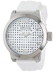 Kenneth Cole REACTION Unisex RK1319 Street Triple White Perforated Analog Dial Watch