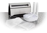 Foodsaver V3840 Stainless Steel Food Vacuum Sealer Kit Bundle with SmartSeal Technology - Includes 2-1/4 Quart Size Oval Marinator, 2 Heat Seal Rolls - 11 inches x 10 feet each - 6 Pre-Made Heat Seal Bags (Quart size) - 4 Pre-made Heat Seal Bags (Gallon size) - 16 Freeze n' Steam bags - T000-18004-002