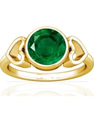 14K Yellow Gold Round Cut Emerald Womens Astrological Ring