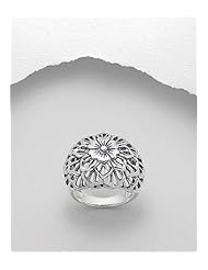 Flower Ring In 92.5 Sterling Silver