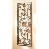 48 Tuscan Rectangular Iron Wall Art Amber Scroll Sculpture by CC Home Furnishings