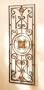 48" Tuscan Rectangular Iron Wall Art Amber Scroll Sculpture