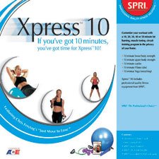 SPRI X10-R Xpress10 Min Weight Loss Kit with DVD, Green Xertube, 2lb Hand Weights, 65cm Ball and Pump