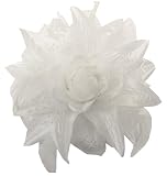 Versatile 3 in 1 ~ Dotted Silk Flw Clip Feathers ~ White (1086)