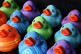 12 Colorful Pattern Rubber Ducky Party Favors
