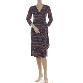 BCBG OLIVE STRIPE PRINT JERSEY WRAP DRESS NEW XS P