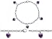 Original Star K(tm) High End Tennis Charm Bracelet With 5pcs 7mm Heart Shape Genuine Amethyst in .925 Sterling Silver