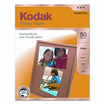 KODAK Photo Paper for Inkjet Prints/Gloss, 8.5in x 11in - 50 sheets