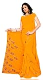 Adorable Yellow saree with Petticoat / Under Skirt, Fall, Thread Spool  A free matching fashion necklace with earring