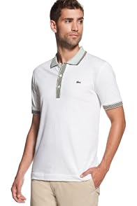Short Sleeve Cotton/linen Jersey Polo With Contrast Collar